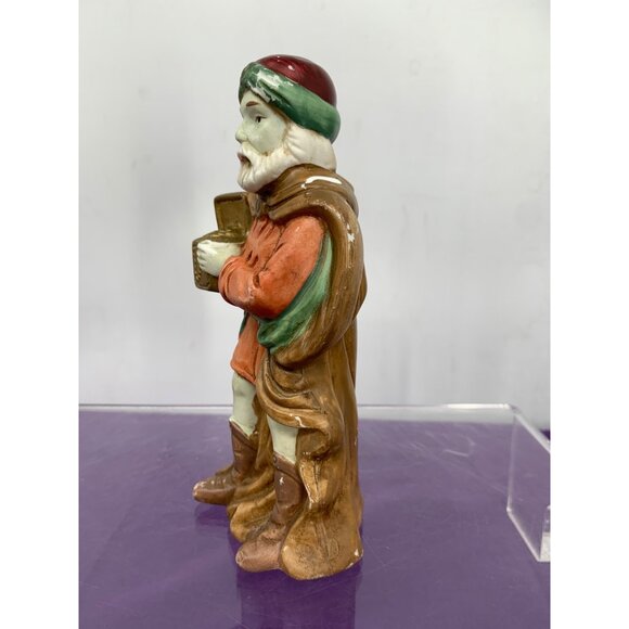 Vintage Kmart Porcelain Standing Wiseman Nativity Figurine 6.5 Inches Tall Tan O - Picture 2 of 9